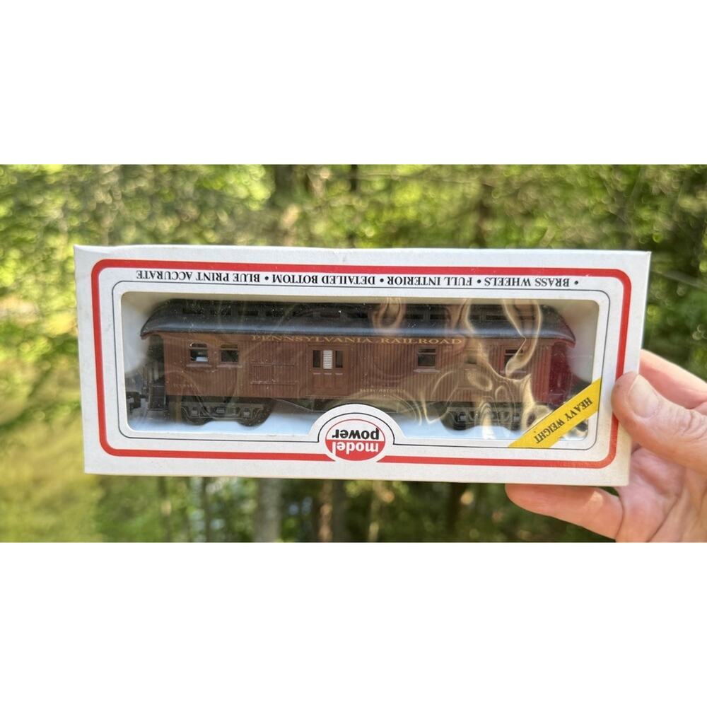 Model Power HO Scale Pennsylvania Railroad Passenger Car Brass Wheels MIB!